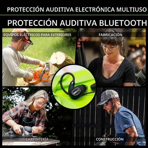 Vista 2 de Protección auditiva Bluetooth ISOtunes Pro 2.0, auriculares de trabajo compatibles con OSHA 16+ hour battery, IP67 durability, noise-cancelling