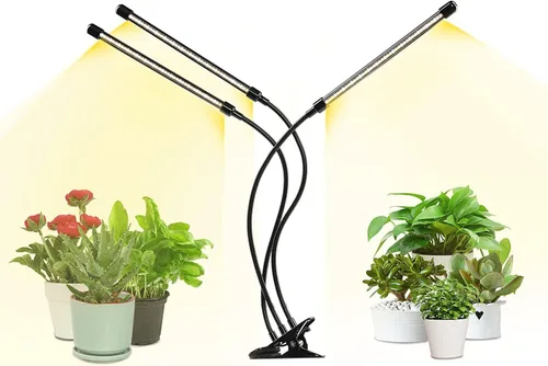 Vista 25 de iPower 21 Luz LED de Crecimiento con Espectro Completo para Plantas de Interior, Cuello de Cisne Ajustable, 3 Modos de Luz y 10 Niveles Regulables