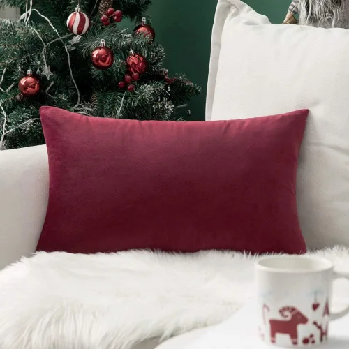 Vista 63 de MIULEE Funda de almohada de terciopelo suave, de lujo, decorativa, de Navidad, funda de cojín rectangular, decoración del hogar para sofá Verde