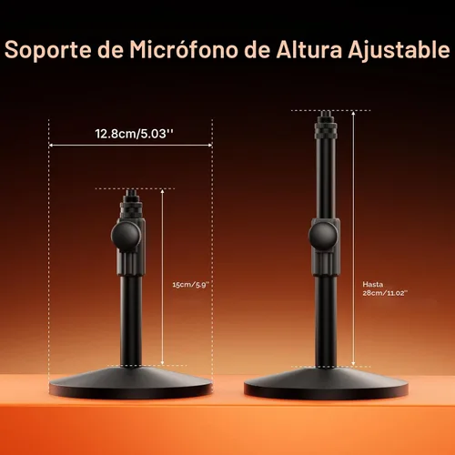 Vista 8 de MAONO PD200W Micrófono inalámbrico híbrido para podcast para PC, micrófono dinámico XLR USB con soporte de escritorio (PD200W+receptor de cámara)