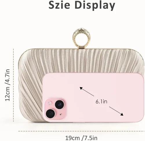 Vista 3 de PACETAP Bolso de noche para mujer, bolso de mano, correa de cadena, bolso de hombro para boda, fiesta, cóctel, baile de graduación, cena Chain