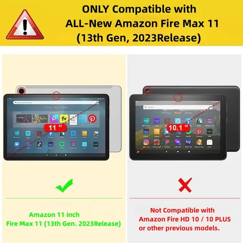 Vista 2 de Funda para tablet Amazon Fire Max 11 (solo compatible con 13ª versión 2023 de 11 pulgadas) con función de apagado y encendido automático con banda