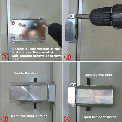 Vista 6 de Cerradura de puerta electrónica, cerrojo remoto antirrobo de alta calidad, cerradura de puerta de aleación de zinc para puerta con 4 controles