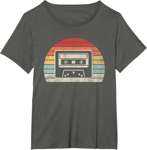 Vista 37 de Retro Cassette Tape 80s 90s Nostalgia T-Shirt Negro