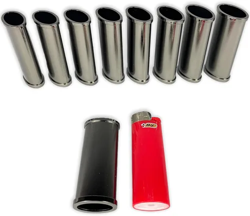 Vista 3 de DIYLuxury - Funda para encendedor de metal cromado negro, compatible con BIC Standard J6 Lighter EZ Reach Lighter, resistente, reutilizable, paquete