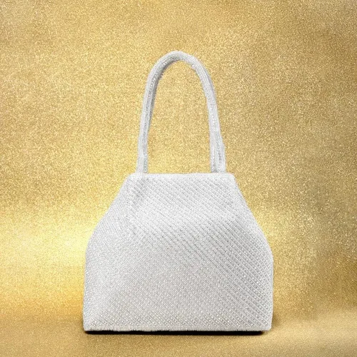 Vista 6 de Aheli Potli - Bolsas de noche para mujer, bolso étnico de novia con cordón (P68), Oro