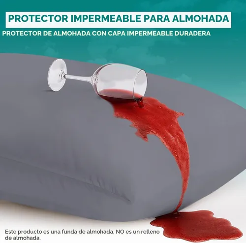 Vista 3 de Utopia Bedding - Fundas impermeables para almohadas decorativas con cremallera (sin inserto para almohada) 20 x 20 pulgadas (paquete de 2, gris)