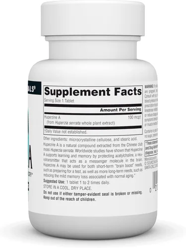 Vista 2 de Source Naturals Huperzina A, para el aprendizaje y la memoria*, 100mcg - 120 Tabletas