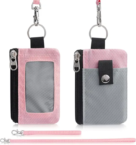 Vista 6 de Cartera minimalista para hombre y mujer, Gris+Rosa claro, Classic