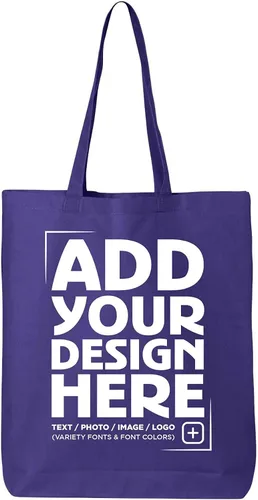Vista 12 de shop4ever Diseño personalizado de encargo su propio bolso de compras reutilizable del bolso de compras de Eco del algodón del regalo personalizable
