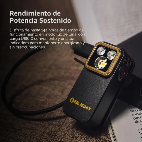 Vista 8 de OLIGHT Oclip Pro S - Linterna recargable EDC con clip, color negro