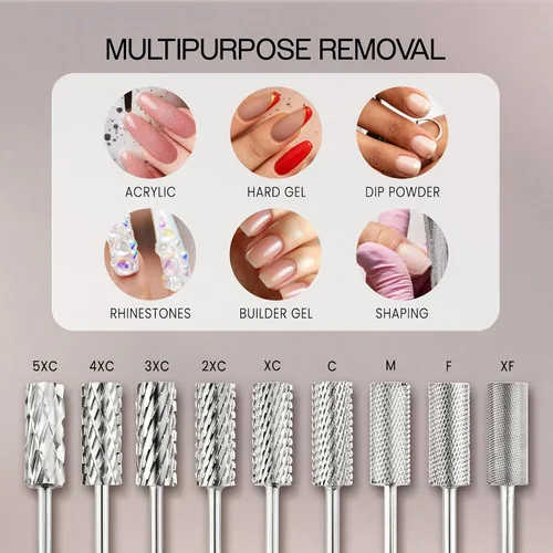 Vista 5 de PANA Broca de uñas de gel duro o acrílico de eliminación rápida para manicura y pedicura, profesional o principiante, caña de 3/32 pulgadas