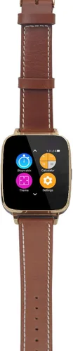 Vista 3 de Bean Information Technology Beantech Gold Emerge Smartwatch para iOS y Android con aplicaciones de fitness, música y mensajería y cámara con correa