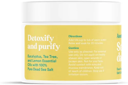 Vista 2 de ASUTRA Sales de baño del Mar Muerto (desintoxicación y adelgazamiento), 16 onzas, remoja en minerales curativos ricos y vitales, purifica y energiza