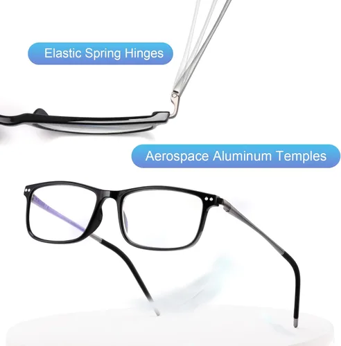 Vista 5 de SKYOAK Superb Extremely Light Progressive Multifocus Aluminum Arm TR90 Frame Blue Light Multifocal Readers La parte superior de los lectores