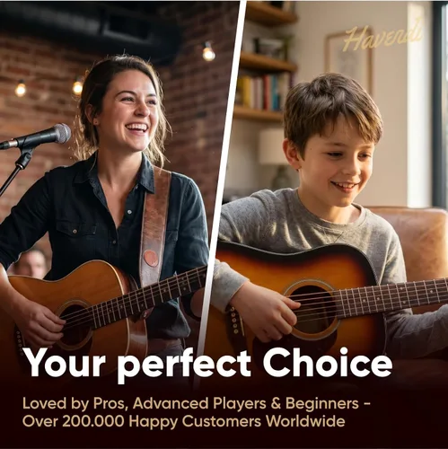 Vista 5 de HAVENDI® Cuerdas de guitarra I Cuerdas de guitarra acústica con revestimiento de bronce fosforoso I Calidad de sonido brillante I Incluye 3 púas