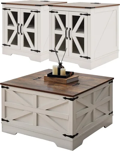 Vista 13 de Mesa de centro negra con almacenamiento, mesa de cóctel con parte superior elevadora con bisagras, mesa central cuadrada de madera con gran