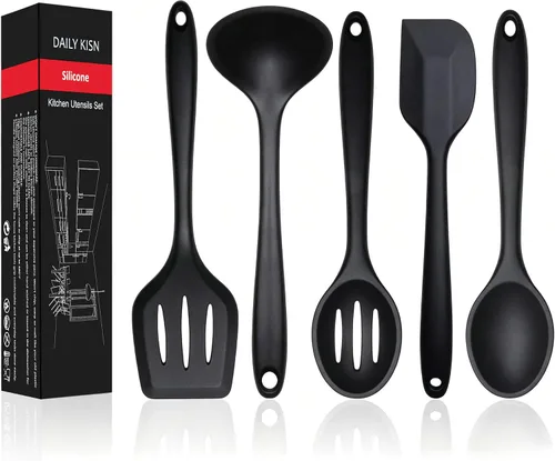 Vista 10 de Juego de utensilios de cocina de 12 piezas, herramientas de cocina de silicona con mango de acero inoxidable, espátula sin BPA, juego de cucharón