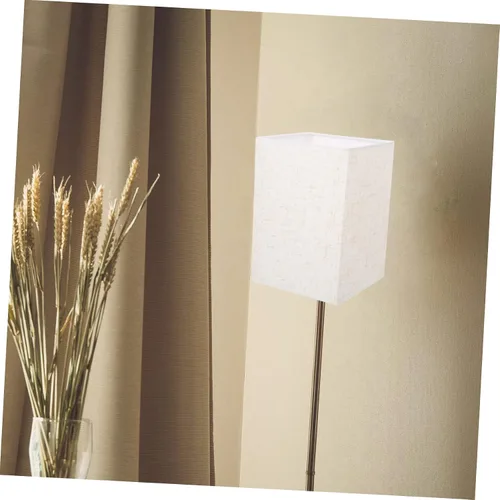 Vista 4 de Pantalla de lino para lámpara colgante de tambor, lámpara blanca, mesita de noche, decoración de tela, pantalla de araña, pantalla para lámparas