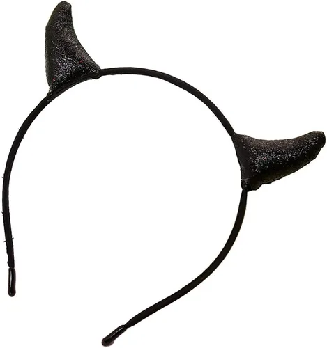 Vista 11 de Merroyal - Diadema con cuernos brillantes de diablo, ideal como accesorio de disfraces y cosplays