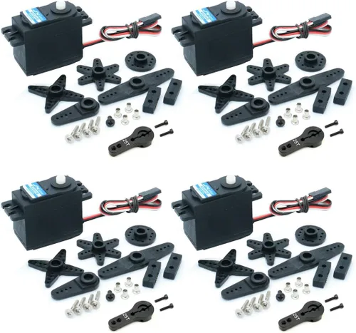 Vista 7 de JX Servo PDI-4503HB - Engranaje de plástico servo de 120°, 330Hz, estándar digital, gran par para helicóptero, robot de coche (1 unidad, negro)