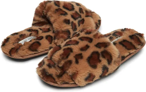 Vista 3 de Laura Ashley Pantuflas de felpa con punta abierta para mujer