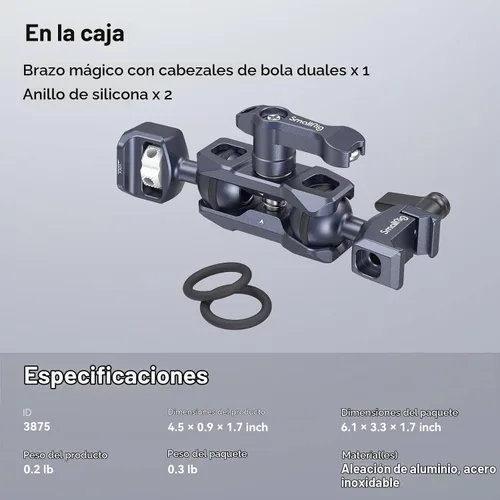 Vista 7 de SMALLRIG Brazo mágico articulado con abrazadera NATO y tornillo de 1/4"-20