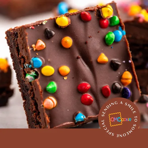 Vista 3 de Brownies de chocolate gourmet, cesta de regalo, regalos de galletas, corporativo principal para hombres y mujeres, cumpleaños, aniversario