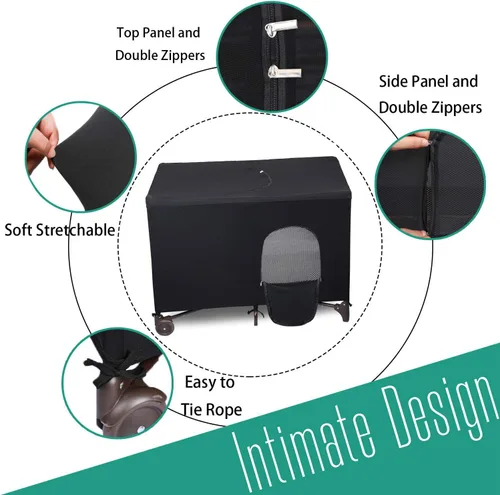 Vista 4 de Funda opaca para cuna Pack N Play, funda de cuna de viaje, funda de red transpirable para interiores o exteriores, tienda de campaña opaca elástica