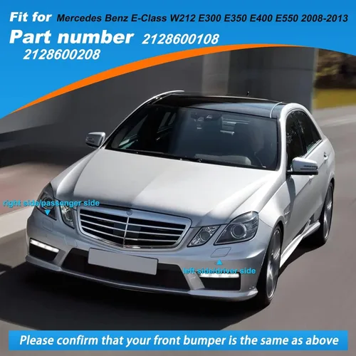 Vista 3 de Tapa de Boquilla Lavafaros del Parachoques Delantero Compatible con Mercedes Benz Clase E W212 E300 E350 E400 E550 2008 2009 2010 2011 2012 2013