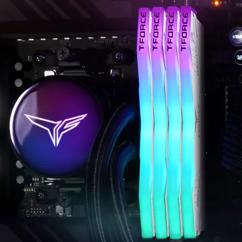 Vista 6 de TEAMGROUP T-Force Delta Alpha RGB DDR5 Ram 32GB Kit (2x16GB) 5600MHz (PC5-44800) CL40 Intel XMP 3.0 y AMD Expo Compatible Módulo de Memoria de Blanco