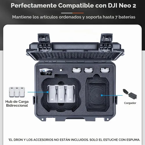 Vista 3 de Lykus Titan N200 - Carcasa rígida impermeable para DJI Neo 2 y controlador Estuche rígido