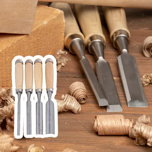 Vista 7 de Mxfans Cincel de madera semicírculo para tallar la carpintería, cincel para carpintería con borde interior, herramienta de cincel de mano