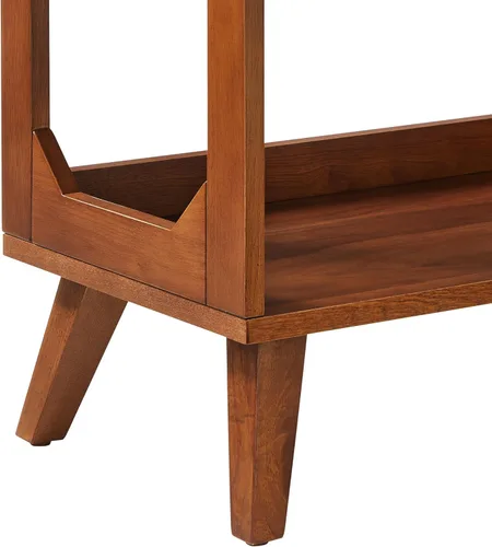 Vista 13 de Crosley Furniture Asheville - Soporte para discos moderno de mediados de siglo, almacenamiento de vinilo, con capacidad para hasta 260 discos, nogal
