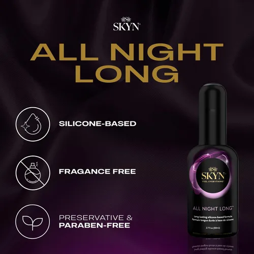 Vista 4 de SKYN Lubricante de larga duración a base de silicona para toda la noche (2.7 onzas) para hombres, mujeres y parejas, seguro con preservativos