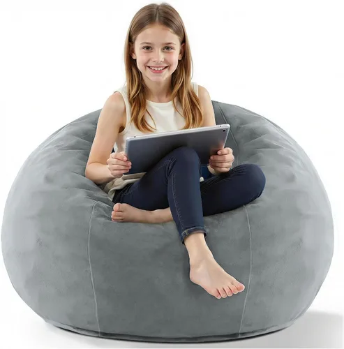 Vista 20 de HABUTWAY Silla de Puf de 2 Pies, Puf de 2' de Sillones Pequeños con Relleno, Silla de Puf en Forma de Lágrima de Terciopelo Ultra Suave con Funda