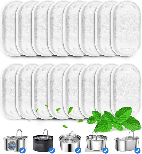 Vista 8 de Paquete de 8 filtros de repuesto para fuente de agua de acero inoxidable de 84 oz/2.5L y Neverland Cat con luz nocturna LED