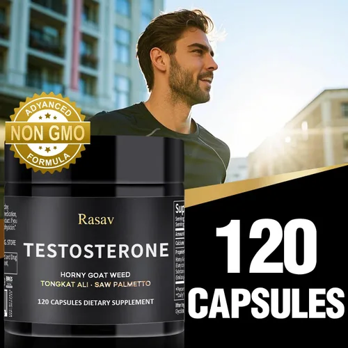 Vista 2 de Rasav Suplemento Horny Goat Weed y Tongkat Ali para hombres, suplemento de refuerzo de testosterona para hombres, suplementos potenciadores