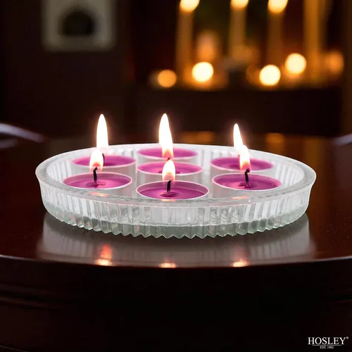Vista 8 de Hosley Paquete de 120 velas aromáticas de cereza negra, velas de té a granel altamente fragantes para decoración del hogar, velas rojas pequeñas