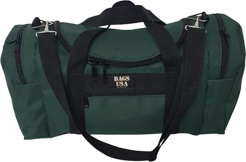Vista 6 de Bolsa de lona triple grande con apertura en U, bolsillo frontal y dos compartimentos laterales, perfecta bolsa de cabina fabricada en Estados Unidos.