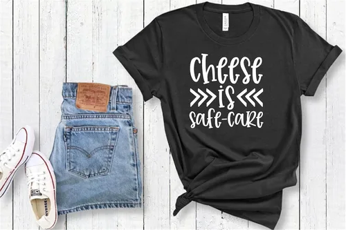 Vista 2 de SEC Apparel Parches termoadhesivos de queso para planchar, letras de aplicación para camisetas, ropa de tela (el queso es seguro cuidado)