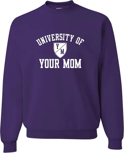 Vista 45 de Go All Out University of Your Mom - Sudadera con cuello redondo para hombre