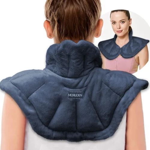 Vista 12 de Almohadilla térmica para microondas con funda lavable, 8 x 12 almohadilla térmica multiusos para microondas para cuello y hombros, bolsa de frijoles