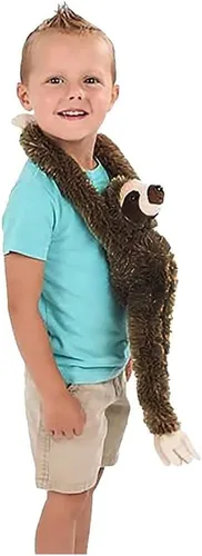 Vista 4 de ArtCreativity Peluche de perezoso colgante marrón, perezoso de peluche de tres dedos de 28 pulgadas con diseño realista, suave y abrazable, bonita