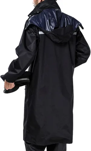 Vista 3 de iCreek Impermeable impermeable para hombre chaqueta de lluvia ligera reflectante reutilizable con capucha