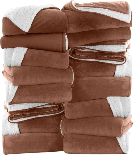 Vista 27 de IR Imperial Rooms Mantas Sherpa de color rosa bebé tamaño King para cama – Paquete al por mayor de 9 mantas Sherpa – Manta suave y esponjosa