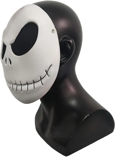 Vista 2 de Jack Skellington Máscara de látex Calabaza Rey Calavera Accesorios Cosplay Disfraz de Halloween