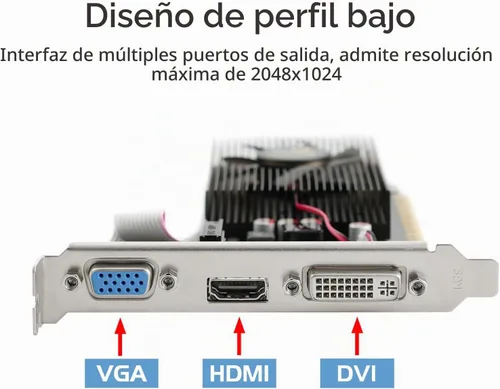 Vista 4 de QTHREE NVIDIA GT 730 - Tarjeta gráfica de 4 GB, DDR3, 128 bits, tarjeta de video para PC, PCI Express x16, DVI-I, HDMI, VGA, GPU de computadora