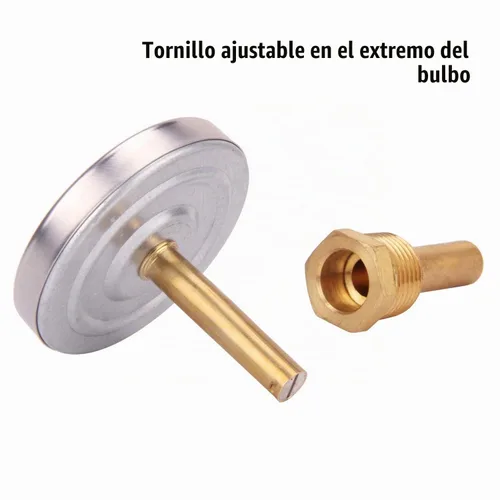 Vista 3 de MEASUREMAN Termómetro bimetálico de agua caliente, esfera de 2-1/2", vástago de latón sin plomo de 1-3/4", rango de 0-250 grados F/-20-120 grados C