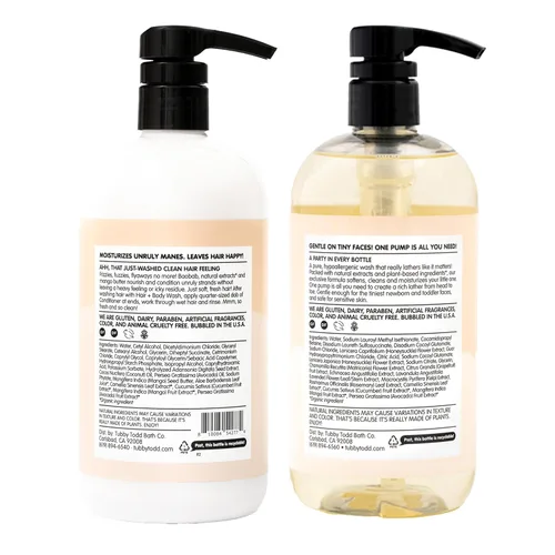 Vista 8 de TUBBY TODD Hair Duo - Juego de champú y acondicionador para bebés, cuidado del cabello suave e hidratante, hipoalergénico, no irritante, para recién
